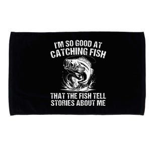 Bass Fishing Angler Funny Fisherman Catching Fish Gift Microfiber Hand Towel