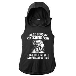 Bass Fishing Angler Funny Fisherman Catching Fish Ladies PosiCharge Tri-Blend Wicking Draft Hoodie Tank