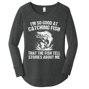 Bass Fishing Angler Funny Fisherman Catching Fish Women's Perfect Tri Tunic Long Sleeve Shirt