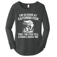 Bass Fishing Angler Funny Fisherman Catching Fish Women's Perfect Tri Tunic Long Sleeve Shirt