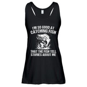 Bass Fishing Angler Funny Fisherman Catching Fish Ladies Essential Flowy Tank