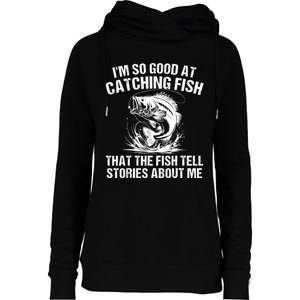 Bass Fishing Angler Funny Fisherman Catching Fish Womens Funnel Neck Pullover Hood