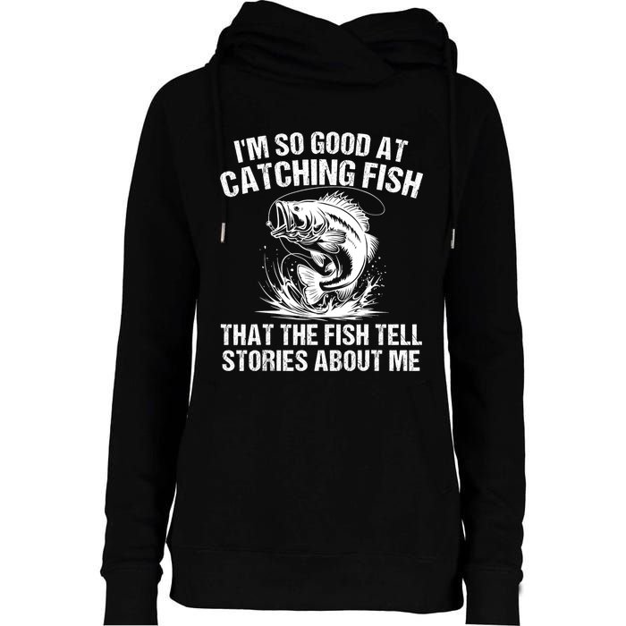 Bass Fishing Angler Funny Fisherman Catching Fish Womens Funnel Neck Pullover Hood