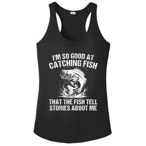 Bass Fishing Angler Funny Fisherman Catching Fish Ladies PosiCharge Competitor Racerback Tank