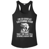 Bass Fishing Angler Funny Fisherman Catching Fish Ladies PosiCharge Competitor Racerback Tank