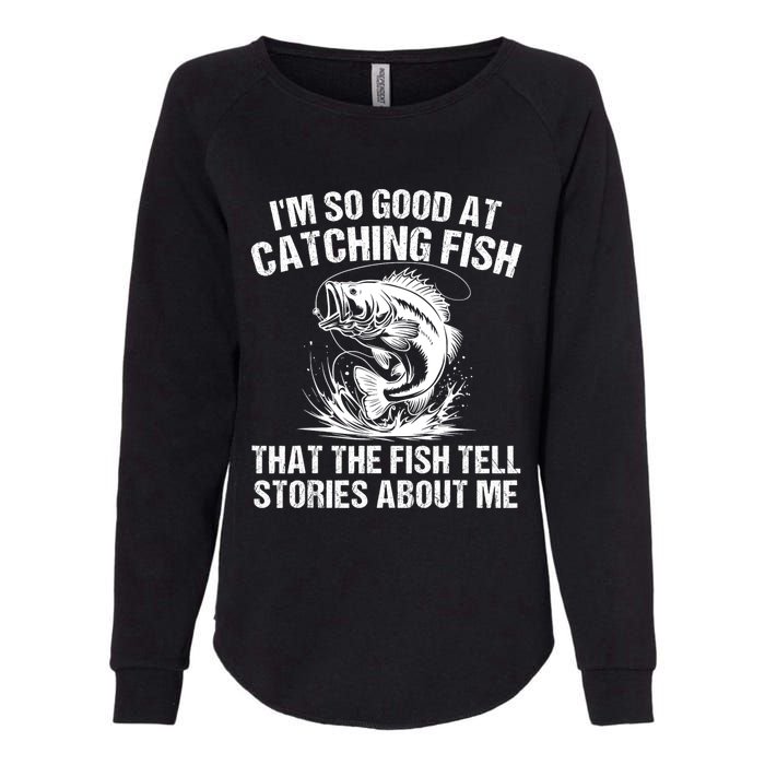 Bass Fishing Angler Funny Fisherman Catching Fish Womens California Wash Sweatshirt