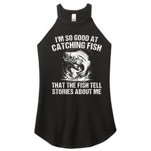 Bass Fishing Angler Funny Fisherman Catching Fish Women's Perfect Tri Rocker Tank