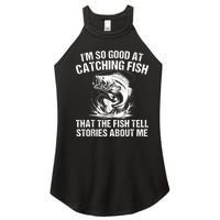 Bass Fishing Angler Funny Fisherman Catching Fish Women's Perfect Tri Rocker Tank