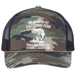 Bass Fishing Angler Funny Fisherman Catching Fish Retro Rope Trucker Hat Cap