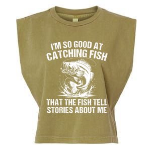 Bass Fishing Angler Funny Fisherman Catching Fish Garment-Dyed Women's Muscle Tee