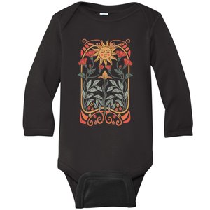 Boho Floral Art Nouveau Boho Wildflowers Baby Long Sleeve Bodysuit