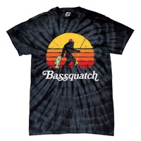 Bassquatch! Funny Bigfoot Fishing Outdoor Retro Tie-Dye T-Shirt