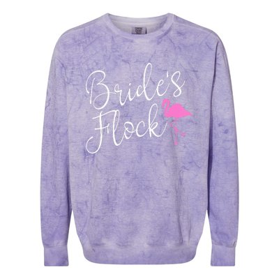 Brides Flock Bridal Party Flamingo Theme Bachelorette Party Colorblast Crewneck Sweatshirt