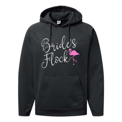 Brides Flock Bridal Party Flamingo Theme Bachelorette Party Performance Fleece Hoodie