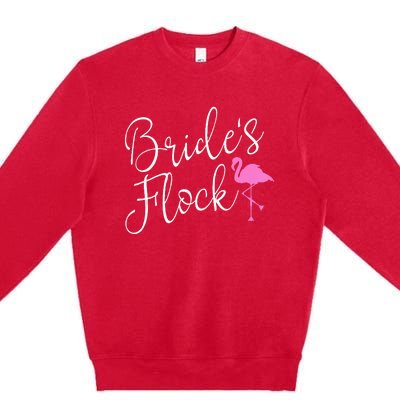 Brides Flock Bridal Party Flamingo Theme Bachelorette Party Premium Crewneck Sweatshirt