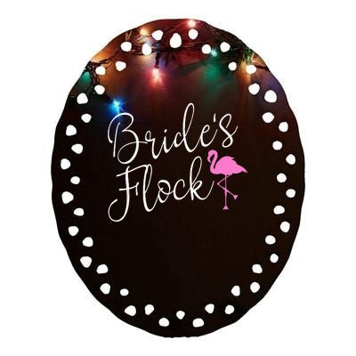 Brides Flock Bridal Party Flamingo Theme Bachelorette Party Ceramic Oval Ornament