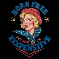 Born Free But Now Im Expensive Funny Fourth Of July 4th Of July Drawstring Bag