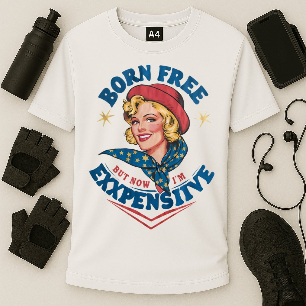 Born Free But Now Im Expensive Funny Fourth Of July 4th Of July Performance Shirt