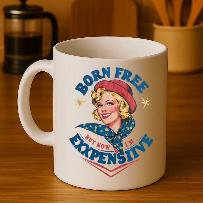 Born Free But Now Im Expensive Funny Fourth Of July 4th Of July Mug