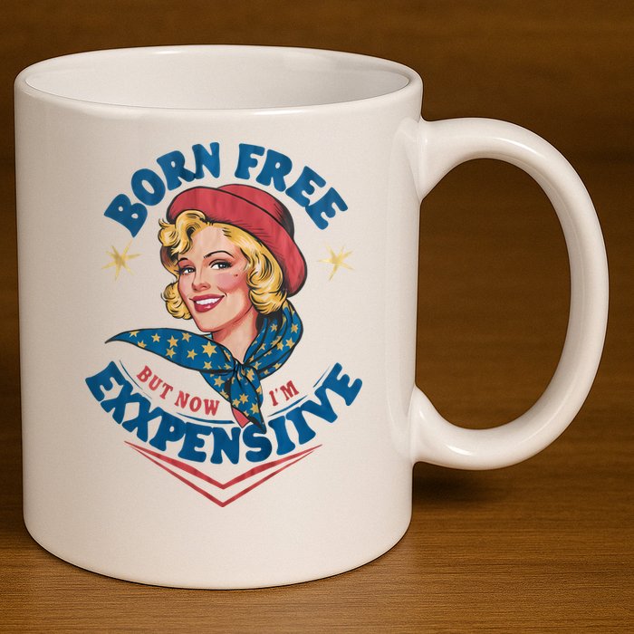 Born Free But Now Im Expensive Funny Fourth Of July 4th Of July 11oz C Handle Ceramic Mug