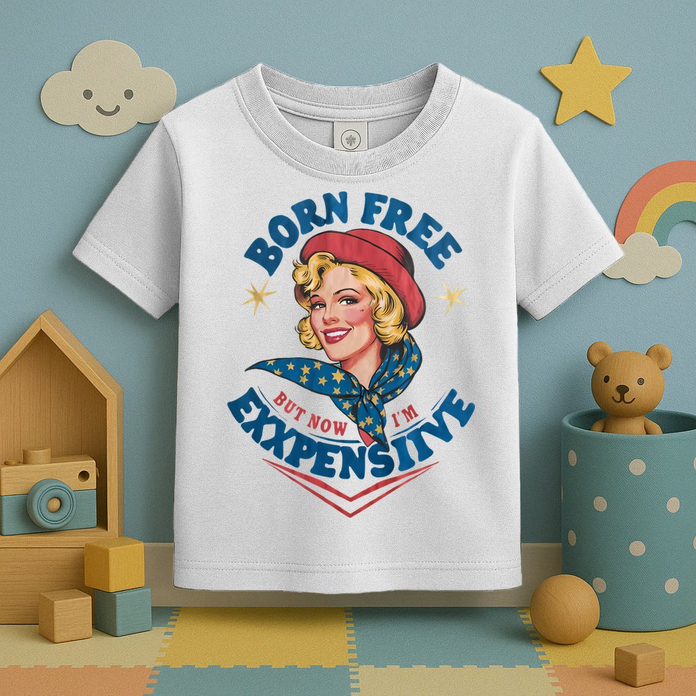 Born Free But Now Im Expensive Funny Fourth Of July 4th Of July Toddler T-Shirt