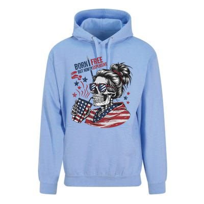 Born Free But Now Im Expensive Patriotic Skull Unisex Surf Hoodie