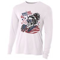 Born Free But Now Im Expensive Patriotic Skull Cooling Performance Long Sleeve Crew