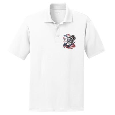 Born Free But Now Im Expensive Patriotic Skull PosiCharge RacerMesh Polo