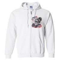 Born Free But Now Im Expensive Patriotic Skull Full Zip Hoodie