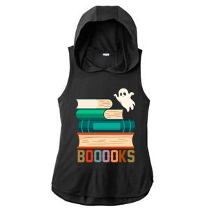 Boooooks Funny Book Ghost Halloween Gift Ladies PosiCharge Tri-Blend Wicking Draft Hoodie Tank