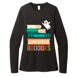 Boooooks Funny Book Ghost Halloween Gift Womens CVC Long Sleeve Shirt