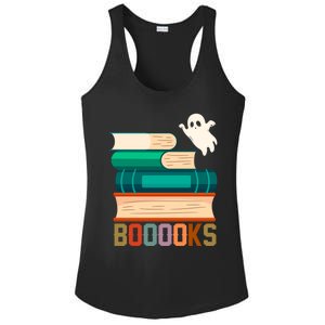 Boooooks Funny Book Ghost Halloween Gift Ladies PosiCharge Competitor Racerback Tank