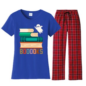 Boooooks Funny Book Ghost Halloween Gift Women's Flannel Pajama Set