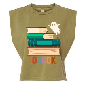 Boooooks Funny Book Ghost Halloween Gift Garment-Dyed Women's Muscle Tee