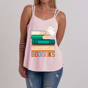 Boooooks Funny Book Ghost Halloween Gift Women's Strappy Tank