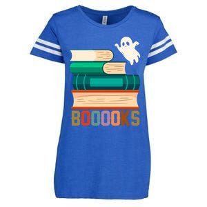 Boooooks Funny Book Ghost Halloween Gift Enza Ladies Jersey Football T-Shirt