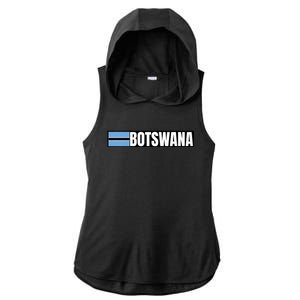 Botswana Flag Ladies PosiCharge Tri-Blend Wicking Draft Hoodie Tank