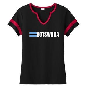 Botswana Flag Ladies Halftime Notch Neck Tee