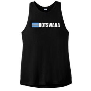 Botswana Flag Ladies PosiCharge Tri-Blend Wicking Tank