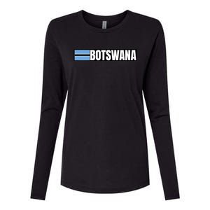 Botswana Flag Womens Cotton Relaxed Long Sleeve T-Shirt