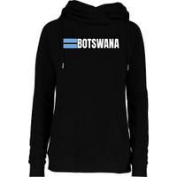 Botswana Flag Womens Funnel Neck Pullover Hood