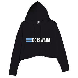 Botswana Flag Crop Fleece Hoodie