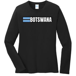 Botswana Flag Ladies Long Sleeve Shirt