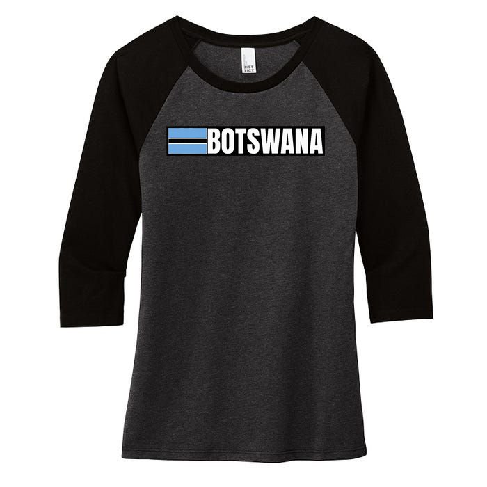 Botswana Flag Women's Tri-Blend 3/4-Sleeve Raglan Shirt