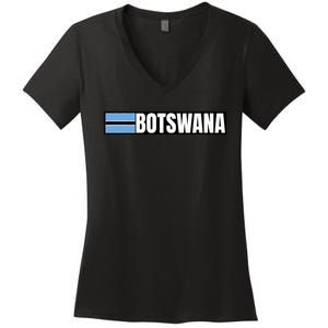 Botswana Flag Women's V-Neck T-Shirt