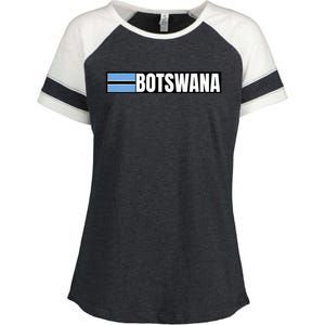 Botswana Flag Enza Ladies Jersey Colorblock Tee