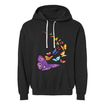 Butterfly Flying Butterfly Wings Shirts Garment-Dyed Fleece Hoodie