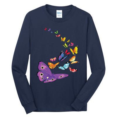 Butterfly Flying Butterfly Wings Shirts Tall Long Sleeve T-Shirt