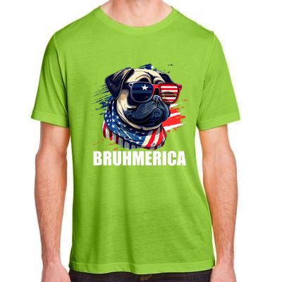 Bruhmerica French Bulldog Usa American Flag Distressed Great Gift Adult ChromaSoft Performance T-Shirt