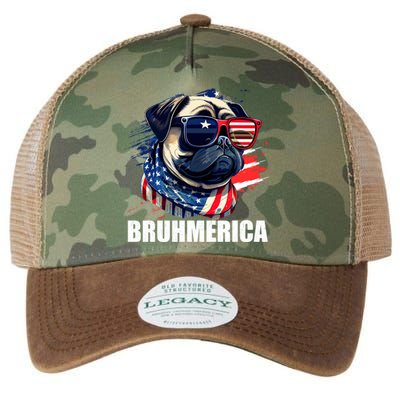 Bruhmerica French Bulldog Usa American Flag Distressed Great Gift Legacy Tie Dye Trucker Hat